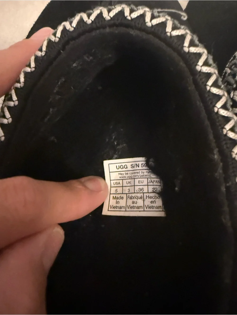 UGG Black Slip-On Kids Slippers with Contrast Stitching